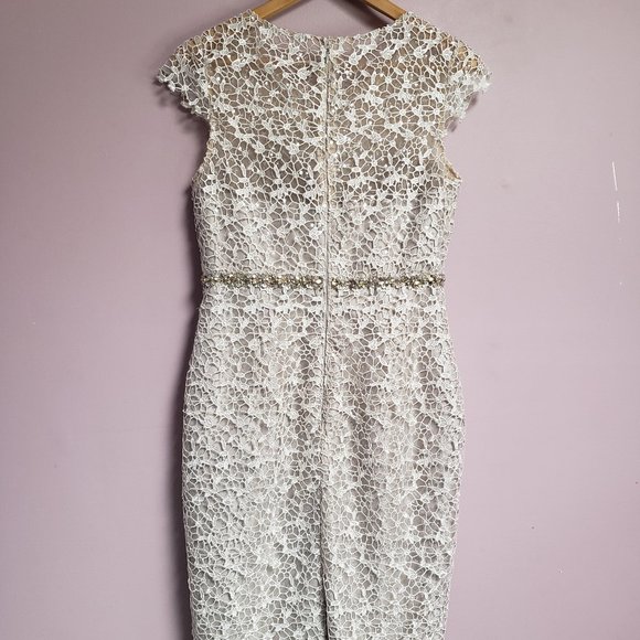 Rianna Size 10 Women's Beige Dress - Pre-Owned - Picture 4 of 8